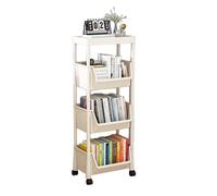 JOYBOS Étagère de Rangement Amovible en Plastique Mobile à 4 Niveaux avec Frein