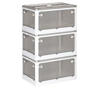 JOYBOS Lot de 3 boîtes de rangement pliables multifonctionnelles grises 55 l
