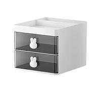 JOYBOS Table de rangement multifonctionnelle avec tiroirs, blanc, 12 x 16 x 11,5 cm