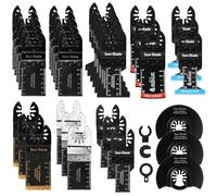 JOYBOY 34 Pcs Lames de Scie Oscillantes,Outil Multifonction Accessoires Kit,Ensemble de Lames de Scie Multi pour Plastique,Bois,Métal Universelle Lame Multifonction Scie Oscillante