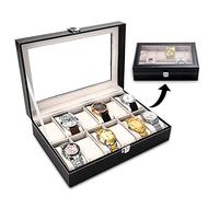 JOYBOY Boîte à Montres,Présentoir à Montres,Coffret à Montres,Boîte à Montres avec 12 emplacements,boîte de rangement avec doublure en velours doux,Présentoir Coffret Boîte à Montre
