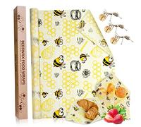 JOYBOY Emballage Cire d'abeille,35x100CM Bee Wraps,Zéro Déchet Beeswax Wraps,Emballages Alimentaires Réutilisables écologiques,pour Le Fromage à Sandwich Fruits Et Légumes à Conserver Frais