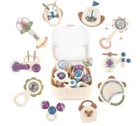 JOYBOY Hochet Bebe 0-3 Mois, 10 Pièces Montessori Jouet Dentition et d'Eveil Bébé pour 3 6 9 12 Mois, Cadeau Nouveau né Bébé Fille Garçon