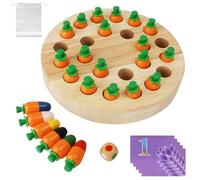 JOYBOY Jouet Montessori Enfant à Mémoire Carotte en Bois, Jeux Plateau pour Couleur Cognitive & Mémoire de Formation, Cadeau Jeu de Famille pour 3 4 5 6+ Ans Garcon Fille, Cadeaux Noël Anniversaire