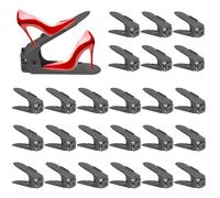 JOYBOY Support à Chaussures Réglables,24PCS Chaussures Support Rack,Empiler Les Chaussures,Organiseur de Chaussures Gain de Place,Matériau Durable,4 Niveaux de Hauteur Range Chaussures(Gris Foncé)