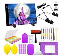 JOYBOY Tablette Lumineuse A4,Diamond Painting Accessoires,Luminosité Réglable Portable Table Lumineuse Planche Dessin avec USB Câble Diamond Painting Accessoires