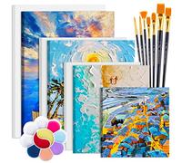 JOYBOY Toile à Peindre Encadrées,7PCS Panneaux DIY oile de Peinture,Toile Peinture,Toile a Peindre,pour Peindre avec Peintures Acryliques,Idéal pour Débutants et Professionnels