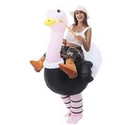 JOYBRO Costume Gonflable d'Autruche pour Adultes - Costume de Vogel Rose Amusant pour Hommes et Femmes, Idéal pour Halloween, Carnaval, Cosplay, Fêtes à Thème, et Mascarades - Taille Unique 160-190 cm