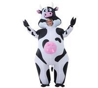 JOYBRO Costume Vache Gonflable pour Adultes, Costume de Vache Amusant, Déguisement Animal Drôle pour Hommes et Femmes, Parfait pour Halloween, Carnaval, Fêtes à Thème, Taille Unique 160-190 cm