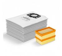 JoyBros 12 Sacs et 2 Filtres Compatible avec Karcher wd4 wd5 wd5p wd6 Premium mv4 mv5 mv6 kfi 487 2.863-006.0 2.863-005.0 KFI 4410 Kärcher Filtre Sac