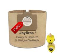 JoyBros 15-Pack Sacs pour Karcher wd3 Premium wd3 wd3p 6.959-130.0 mv3 wd 3.200 6.904-051.0 A 2554 A 2654 A 2204 Papier Sachet