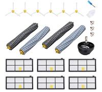 JoyBros Accessoire pour iRobot Roomba 800 900 980 960 971 895 860 824 880 2x Filtre HEPA 6x brosses latérales 4x Brosse à Rouleau 1x Roue Avant pièces de Rechange