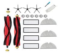 JoyBros Accessoires Kit pour Xiaomi Roborock S5 max S6 Pure S6 maxV E4 E5 Principale Rouleau Filtre hepa Serpillière Brosse Latérale Noir Filtres à eau Pièces de Rechange (19 pièces)