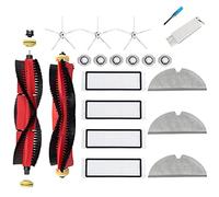 JoyBros Accessoires Kit pour Xiaomi Roborock S5 Max S6 Pure S6 Maxv E5 Filtre Rouleau Serpillière Brosse Latérale Blanc Principale Lingettes Filtres à eau Pièces de Rechange (19 Pièces)