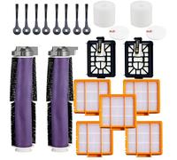 JoyBros Kit de pièces de rechange pour aspirateur Shark Power Detect/Detect Pro - 2 rouleaux de brosse principale, 5 filtres HEPA, 8 brosses latérales, 2 mousse de base auto-nettoyante et un filtre