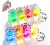 Joycabin 2 Pièces Fidget Toy Clavier avec LED Lumineux, Porte-clés 4 Touches Clic, Jouet Anti-Stress Mécanique pour Bureau École Voyage, Cadeau Original pour Enfants Adultes