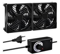 Joycabin Lot de 2 ventilateurs 120 mm - 12 V - Avec contrôle de vitesse - AC 220 V 240 V - Ventilateur de refroidissement sans balais - Pour PC, ordinateur portable, TV Box, cabine AV, routeur