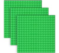 Joycabin Lot de 3 plaques de construction compatibles avec les plaques Lego Duplo, 25,5 x 25,5 cm, grande plaque de base, verte, classique, pour filles et garçons, jouets de construction (vert)