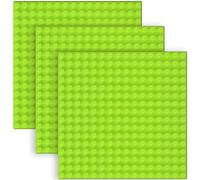 Joycabin Lot de 3 plaques de construction compatibles avec les plaques Lego Duplo - Grande plaque de base - 25,5 x 25,5 cm - Vert clair