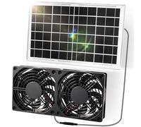 Joycabin Ventilateur solaire, kit de ventilateur de panneau solaire, double ventilateur d'échappement solaire 10 W, ventilateur d'extraction solaire portable pour petits poulaillers, serres, maisons