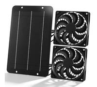 Joycabin Ventilateur solaire, kit de ventilateur, panneau solaire, 12 V 10 W, double ventilateur d'échappement, ventilateur d'extraction solaire portable pour serre, poulailler, hangar, maison pour