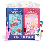 JoyCat Lot de 2 livres de peinture de poche avec livres de coloriage à l'eau pour enfants, ensemble de jouets d'activités artistiques et artisanales, trousse de peinture créative de voyage et de