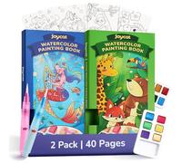 JoyCat Lot de 2 livres de peinture de poche avec livres de coloriage à l'eau pour enfants, ensemble de jouets d'activités artistiques et artisanales, trousse de peinture créative pour voyage et maison