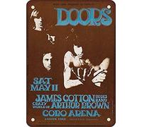 Joycenie Plaque en aluminium 1967 The Doors in Detroit - Décoration murale vintage rétro - 30,5 x 20,3 cm