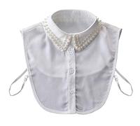 Joyci Faux col en perles et strass pour demi-chemise Dickey, B blanc., Taille Unique