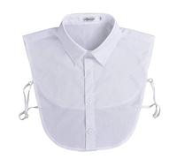 Joyci Faux col pour Homme en Pur Coton épais Couleur Unie - Blanc - Taille Unique