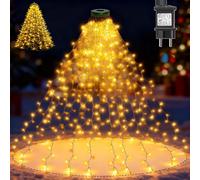 Joycome Guirlande Lumineuse Sapin de Noël, 400 LED 2M * 16 Guirlande Lumineuse avec Anneau, 8 Modes Lumiere Sapin de Noël, Étanche Christmas Tree Lights pour Interieur Exterieur Décor - Blanc Chaud