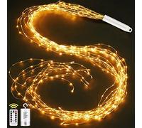 Joycome Guirlande Lumineuse Sapin Noël 1M 100 LED Lumières de Noël Alimenté Per Batteria, 8 Modes Lumineux Cascade de Vigne avec Télécommande pour Interieur Exterieur Décoration - Blanc Chaud