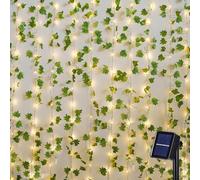 Joycome Guirlande Lumineuse Solaire Exterieur 10M 100 LED Lierre Artificiel Guirlande, 8 Modes IP65 Étanche Guirlande Lierre Lumiere Solaire pour Jardin Terrasse Balcon Chambre Noël Décoration