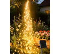 Joycome Guirlande Lumineuse Solaire Extérieure 1M 100 LED, 8 Modes Chaîne de Lumière IP65 Étanche pour Arrosoir Balcon Jardin Plantes Terrasse - Blanc Chaud