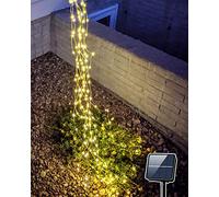Joycome Guirlande Lumineuse Solaire Extérieure 2M 200 LED, 8 Modes Chaîne de Lumière IP65 Étanche pour Arrosoir Balcon Jardin Plantes Terrasse - Blanc Chaud