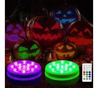 Joycome Lumiere Piscine Hors Sol 13 RGB LED Eclairage Piscine, Lumiere Spa avec Télécommande, IP68 Étanche Lampe Piscine pour Jardin, Baignoire Spa Vase Aquarium - 2 Pièces