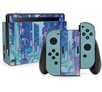 Joycon Game Console Charging Dock Protective Film Sticker Premium Scratch Protection-Specially Designed Design-RX021 (#3 Cyberpunk)