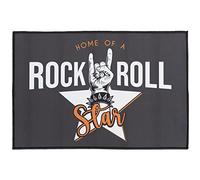 joycraft Tapis de Porte DMR-4060 Rockstar - Tapis d'entrée antidérapant Vintage Home of a Rock 'n' Rollstar - Tapis rétro Rockeur Cool - 40 x 60 cm - Tapis Anti-saleté Design Heavy Metal
