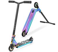 Joycruise Trottinette Stunt pour enfants à partir de 8 ans et adultes avec direction à 360° Funscooter Kickscooter 110 mm Roues en aluminium Core robuste Trick Scooter (Rainbow)