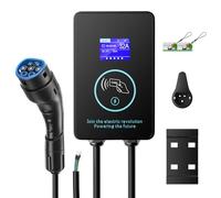 JoyCushy Borne de Recharge Vehicule Electrique 7,4 KW, 8A-32A, Rapide Wallbox EV Chargeur Type 2 avec Carte RFID 2, Monophasé Station de Charge Voitures électriques avc 5M Cable de Type 2 pour EV/PHEV