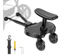 JoyCushy Planche Debout Universelle, Siege Poussette Deuxième Enfant Réglable, Planche Poussette Universelle 2-en-1 avec Siège Amovible, Compatible avec 95% des Poussettes, Pour Enfants De 2 À 6 Ans