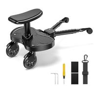 JoyCushy Planche Poussette Universelle, 2 en 1 Marche Pied Poussette avec Siège, Buggy Board Avec Sièg Réglable, Compatible avec 99% des Poussettes, Pour Enfants De 2 À 6 Ans (25KG)