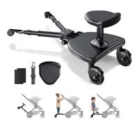 JoyCushy Planche Poussette Universelle avec Grand Siège, Marche Pied Poussette Universelle, Skate Poussette Compatible Avec 99% des Poussettespour, pour Enfants de 2 à 6 Ans (25KG)