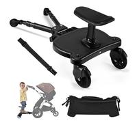 JoyCushy Planche Poussette Universelle avec Sac de Rangement, Marche Pied Poussette Universelle avec Siège, pour Enfants de 2 à 6 Ans (25KG), Compatible Avec 99% des Poussettespour