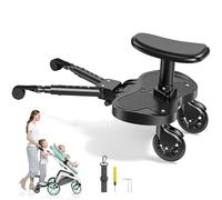 JoyCushy Planche Poussette Universelle, Marche Pied Poussette avec Siège, Planche Poussette Universelle Réglable, Compatible avec 99% des Poussettes, Pour Enfants De 2 À 6 Ans (25KG)