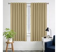 Joydeco 1 Panneau Rideau Occultant Thermique sur Mesure Beige Clair, Rideau Thermique Isolant Anti Froid et Chaleur à Pattes Cachées et Passe Tringle, 85% Blocage de Lumière