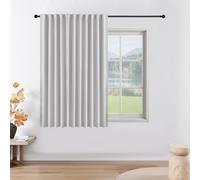 Joydeco 1 Panneau Rideau Occultant Thermique sur Mesure Gris Blanc, Rideau Thermique Isolant Anti Froid et Chaleur à Pattes Cachées et Passe Tringle, 85% Blocage de Lumière