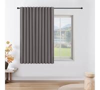 Joydeco 1 Panneau Rideau Occultant Thermique sur Mesure Gris Clair, Rideau Thermique Isolant Anti Froid et Chaleur à Pattes Cachées et Passe Tringle, 85% Blocage de Lumière