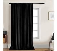 Joydeco - 1 rideau occultant en velours doux à isolation thermique, avec passe-tringle, pour fenêtre, salon, salle à manger, chambre à coucher, noir, 254 x 213 cm (l x L)