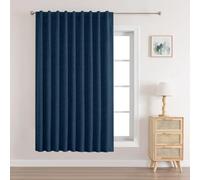 Joydeco 100% Rideau Occultant Bleu Foncé sur Mesure à Passants Cachées et à Passe Tringle - 1 Panneau